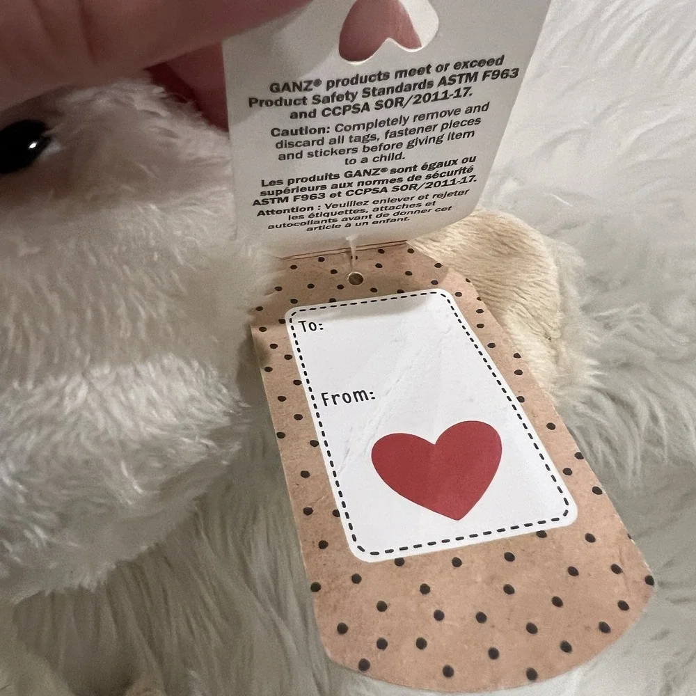 Ganz Ralph the Dog Plush Off White Beige Ears‎ Stuffed Animal Tags 9